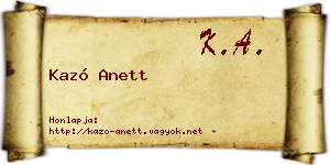 Kazó Anett névjegykártya